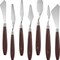 7 Pieces Painting Knife Set Spatula Palette Knife Stainless Steel Drawing Scraper Oil Painting Accessories with Wood Handle for Art Acrylic Draw Color Mixing Supplies(Redwood Color)